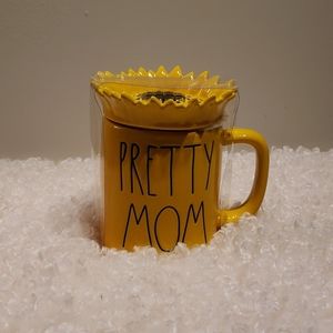 RAE DUNN Prett Mom Mug With Sunflower Topper